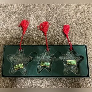 New in box! Marquis by Waterford Star Wishes Ornaments set of 3 Love, Joy, Peace